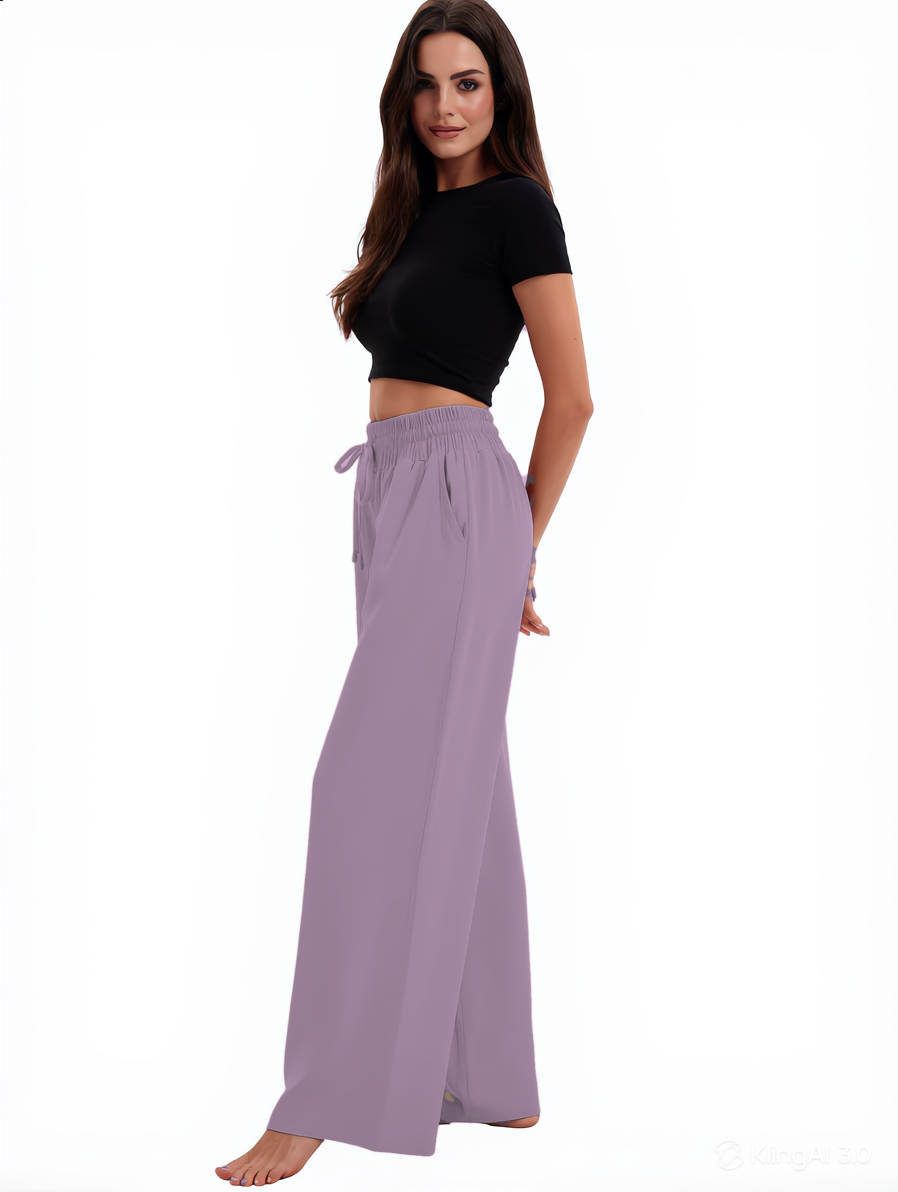 Wide-Leg Yoga Pants in Taupe — The Squat-Proof Edit style look